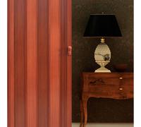 Puerta de interior plegable de pvc imitación madera caoba