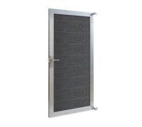 Puerta de jardín segovia con cerradura wpc 180x90cm gris neu.holz