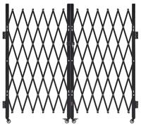 Puerta de seguridad plegable VEVOR, doble capa, 382 x 214 cm (ancho x alto). Puerta plegable de acero, tipo acordeón, para mayor seguridad. Puerta de seguridad flexible y extensible, con capacidad de