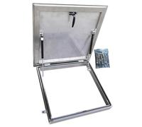 Puerta De Trampilla De Techo - Sin Fugas De Agua, Tapa De Salida De Acceso A Techo Impermeable De Acero Inoxidable con Pernos, Resortes De Gas, Manija De Bloqueo, T, Inner, LXW-80x55cm/31.5" x21.7