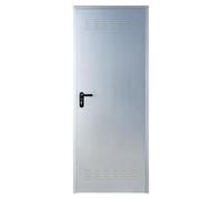 Puerta de trastero con rejilla (80 x 210 cm, Derecha, Gris)
