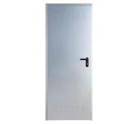 Puerta de trastero con rejilla (80 x 210 cm, Izquierda, Gris)