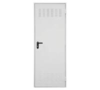 Puerta de trastero Lacada con rejilla (80 x 210 cm, Izquierda, Blanco)