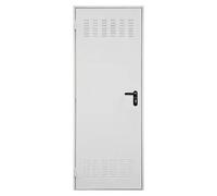 Puerta de trastero Lacada con rejilla (90 x 210 cm, Derecha, Blanco)