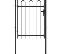 Puerta de valla BOXTEL de una puerta con arco superior de acero, 1x1,2 m,