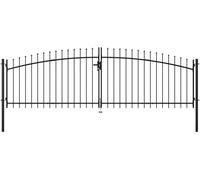 Puerta de valla de doble puerta Woerden con punta de lanza 400x199,5 cm