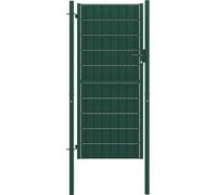 Puerta de valla de PVC y acero 100 x 204 cm verde