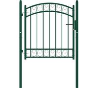 Puerta de valla EMMEN con arco superior de acero, 100x86 cm, verde