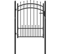 Puerta de valla EMMEN con picos de acero, 104 x 109,5 cm, color