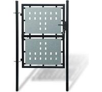 Puerta de valla individual negra de 100x200 cm
