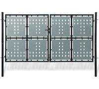 Puerta de valla individual negra de 300 x 150 cm