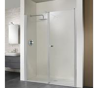Puerta giratoria HSK Exklusiv para nicho, 2 piezas, medidas: 120 x 200 cm, tope a la derecha, 414120-R-41-50edelglas, Cabinas de ducha: Aspecto cromado: ESG transparente con cristal precioso