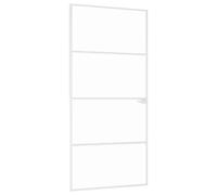Puerta interior blanca 93x201,5 cm templado vidrio aluminio fino