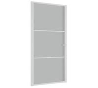 vidaXL Puerta interior de vidrio y aluminio 102,5 x 201,5 cm Blanco mate
