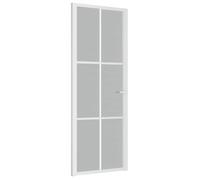vidaXL Puerta interior 76 x 201,5 cm – Vidrio mate, marco de aluminio blanco