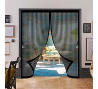 Puerta Magnética 110 x 160 cm Cierre Automático de Arriba a Abajo, Mantiene El Aire Fresco Dentro y Los Bichos Fuera Mosquitera para Puertas para Sala de Estar, Patio, Negro