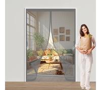 Puerta Magnética 120 x 185 cm sin Taladros, Cierre Automático, Fácil de Instalar y Lejos de Los Mosquitos con Iman sin Taladrar Rede Mosquito Porta Magnética para Puertas Del Balcón, Gris