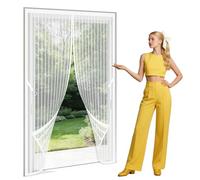 Puerta Magnética 120 x 185 cm Varios Tallas Mosquitera Puerta Magnetica Mosquitera Resistente a La Rotura para Dormitorio Balcón Sala de Estar de Patio, Blanco