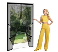 Puerta Magnética 120 x 185 cm Varios Tallas Mosquitera Puerta Magnetica Mosquitera Resistente a La Rotura para Dormitorio Balcón Sala de Estar de Patio, Negro