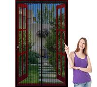 Puerta Magnética 125 x 200 cm Mantiene El Aire Fresco Dentro y Los Bichos Fuera, Cinta Mágica, Imanes Cierre Automático, Cortinas Antimoscas Puerta, Cortina de Malla para Patio/Balcón, Negro