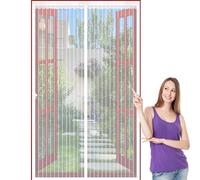 Puerta Magnética 125 x 200 cm Mantiene El Aire Fresco Dentro y Los Bichos Fuera, Cinta Mágica, Imanes Cierre Automático, Cortinas Antimoscas Puerta, Cortina de Malla para Patio/Balcón, Blanco