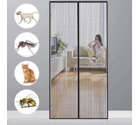 Puerta mosquitera magnética Ibenzoa®: se cierra automáticamente gracias al cierre magnético, incluye cinta de velcro, no requiere taladrar, fabricada en poliéster transpirable y resistente a desgarros
