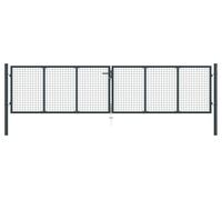 Puerta para jardín - Valla para jardín - Puerta de jardín - Cercado - Puerta de entrada a la propiedad - 400 x 125 cm - Acero galvanizado