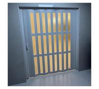 Puerta plegable blanca personalizable de 210 a 240 pulgadas de largo, de plástico PVC, divisor de habitación, diseño de concertina deslizante para interior del hogar (230 cm de alto x 145 cm de ancho)