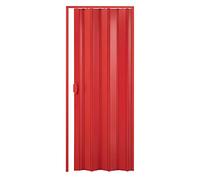 Puerta plegable de interior en kit de PVC Rojo 82x220 cm mod. Simona