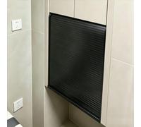 Puerta Plegable Kit de Puerta Enrollable Tipo Persiana para Mueble Cocina | Kit de Repuesto para Puerta Corredera, Puerta Enrollable para Caja de Almacenamiento(Black,33x40in (84x102cm))