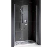 Puerta plegable Koralle para instalación empotrada myDay NFTA R 80, 765-805x2000mm, VB04108020AP1, Cabinas de ducha: Marco: Plata mate, vidrio: ESG GlasPlus