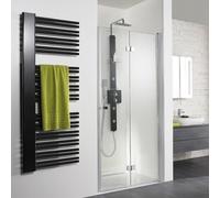 Puerta plegable para hueco HSK Exklusiv, tamaño: 100 x 200 cm, tope derecho, 406100-R-SO-50edelglas, Cabinas de ducha: Colores especiales: ESG transparente con vidrio noble