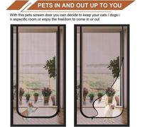 Puerta reforzada para gatos, mosquitera suave con cremallera, puerta antirrobo, anti-mosquitos, malla gruesa antigarrapatas, ideal para sala de estar, cocina, dormitorio (, 80x200 cm)