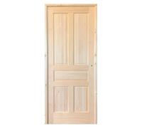 Puerta rústica Pino Natural (82,5 x 203 cm, Izquierda, Natural, Ciega, Puerta de apertura hacia dentro)
