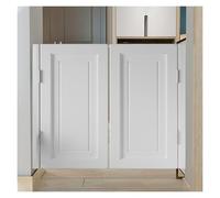 Puerta Vaiven, Puerta Abatible de Restaurante de Café, Puerta de Batientes de Salón Madera Maciza, Puerta de Vaquero Cierre Automático,Valla de Partición Cocina Bar,Blanca,90x90cm