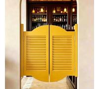 Puertas Batientes de Madera Maciza 70cm-60cm, Puerta Vaiven de Salón con Bisagras de Cierre Automático, Puerta Abatible Bidireccional para Cocina Bar Pasillo(Yellow,150x90 cm (WxH))