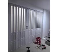 Puertas plegables de PVC personalizables con asas y acrílico. Puerta divisora versátil para cocina, sala de estar, baños, trastero (67.5 x 85 pulgadas) y funcional