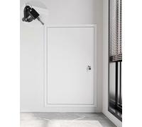 Puerto de acceso con marco de aluminio - Puerta de inspección con panel de acceso de pared blanca con cerradura, varios tamaños(80x80cm)