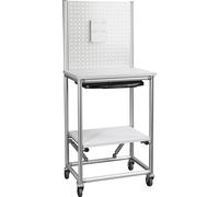 Puesto de trabajo móvil con ordenador con perfil de aluminio L x A x H 750 x 500 x 1765 mm