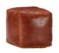 vidaXL Puf 40x40x40 cm cuero genuino de cabra