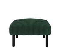 Puf de cordón premium - tamaño único - con estructura metálica, tapizado en terciopelo ultra suave, versátil como reposapiés, asiento o mesa auxiliar - esmeralda