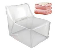 Puf de peluche para almacenamiento, resistente al agua, organizador de | Funda de puf de peluche transparente para niños, dormitorio, suelo, sofá, relajación, lectura