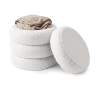 Relaxdays Puf de peluche blanco