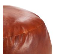 Puf de Piel Genuina de Cabra Bronce 60x30 cm Acolchado Algodón | Piel auténtica de cabra, relleno de algodón, tono bronce, reposapiés o asiento auxiliar, ambiente cálido