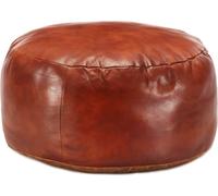 Puf marrón 60x30 cm cuero auténtico de cabra