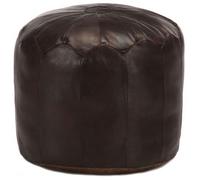vidaXL Puf 40x35 cm cuero auténtico de cabra en color Marrón oscuro/Negro/Marrón canela