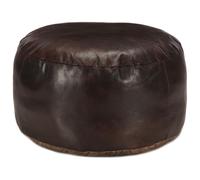 Puf marrón oscuro 60x30 cm cuero auténtico de cabra