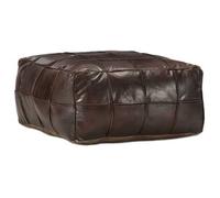 vidaXL Puf marrón oscuro 60x60x30 cm cuero auténtico de cabra