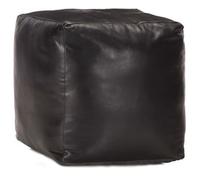 Puf Negro 40x40x40 Cm Cuero Genuino De Cabra Vidaxl