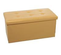 Puf pegable con almacenaje en Polipiel Dorado 38x77x38 cm